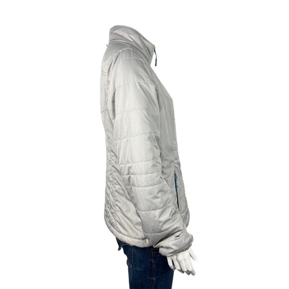 Eddie Bauer Lightweight Packable Womens Puffer Jacket Medium Gray Zip - Picture 2 of 9
